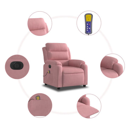 massagestol velour lyserød
