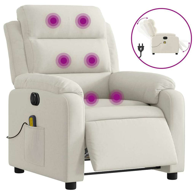 massagestol velour cremefarvet