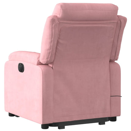 løftestol med massagefunktion fløjl pink