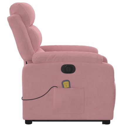 løftestol med massagefunktion velour lyserød