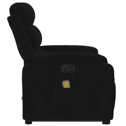 massagestol med løftefunktion velour sort