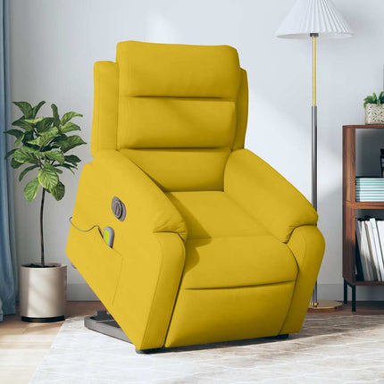løftestol med massagefunktion velour gul