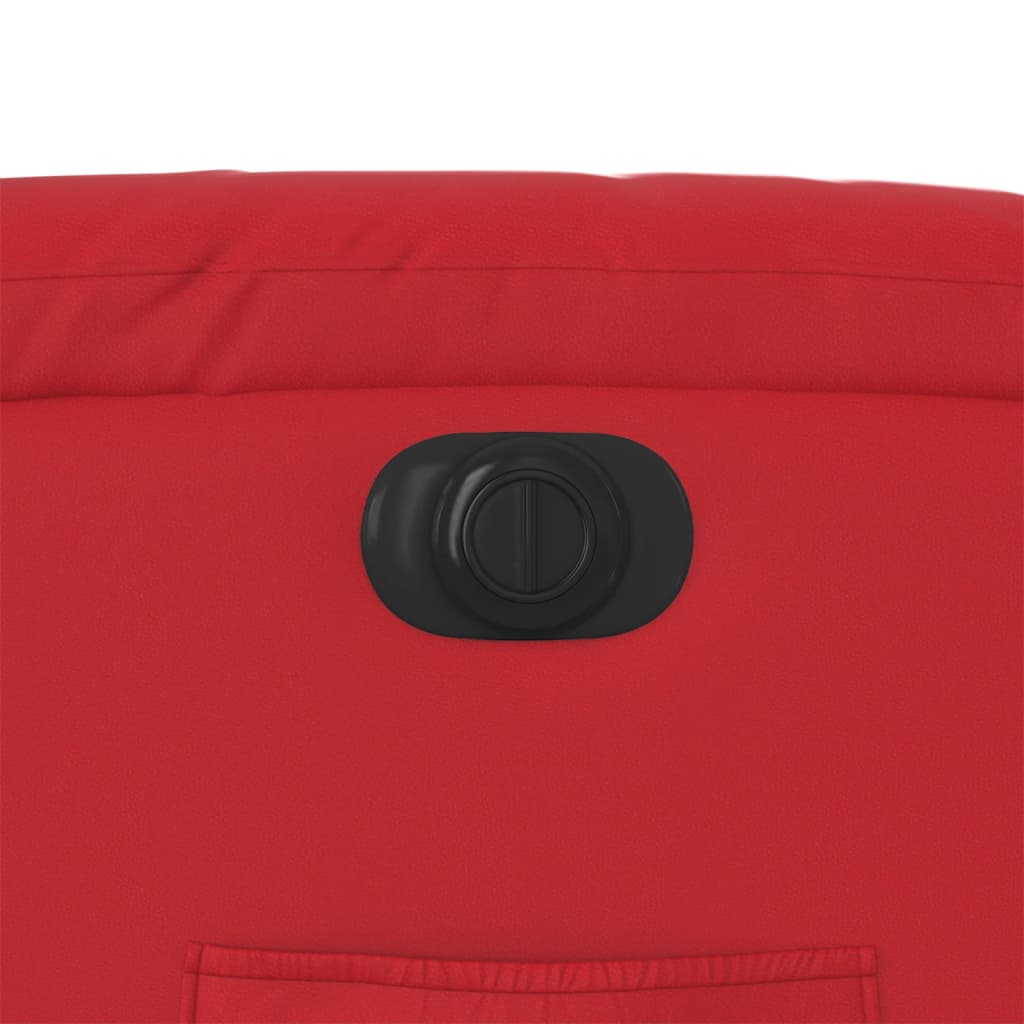 eldrevet lænestol kunstlæder rød