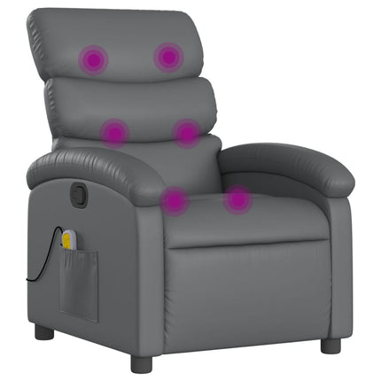 massagestol grå kunstlæder