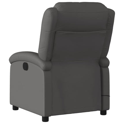 massagelænestol grå ægte læder