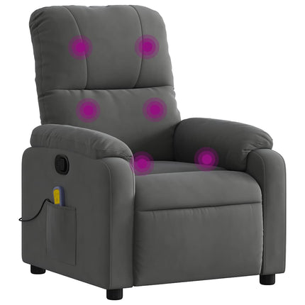 massagestol mørkegrå mikrofiberstof