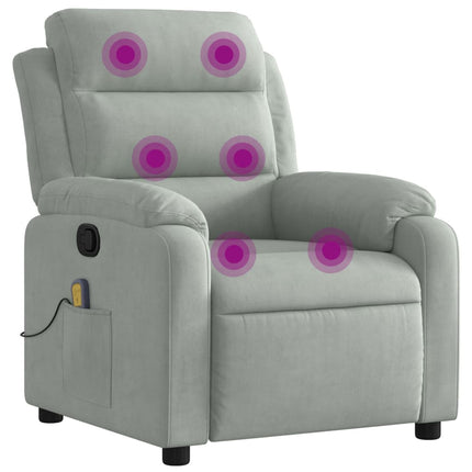 Massagestol Lysegrå Velour