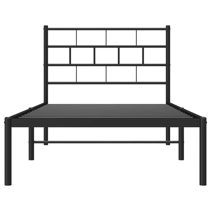 sengeramme med sengegavl 100x190 cm metal sort