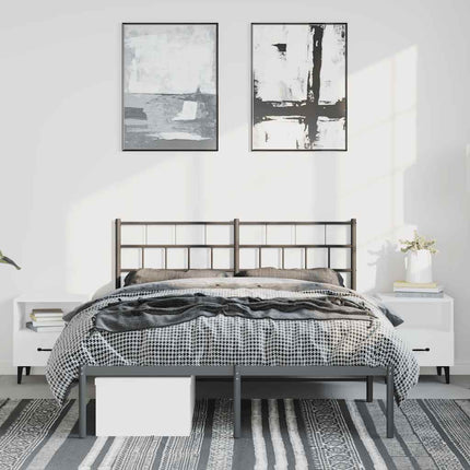 sengeramme med sengegavl 135x190 cm metal sort