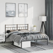 sengeramme med sengegavl 135x190 cm metal sort
