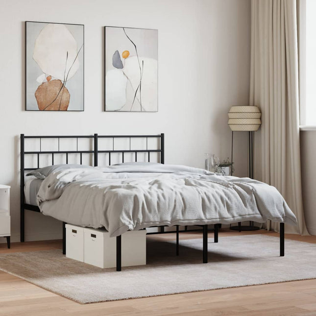 sengeramme med sengegavl 140x190 cm metal sort