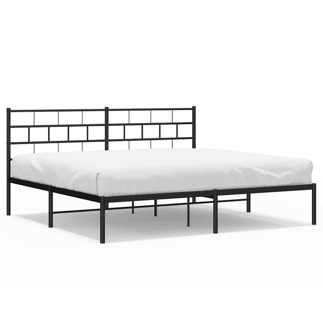 sengeramme med sengegavl 183x213 cm metal sort