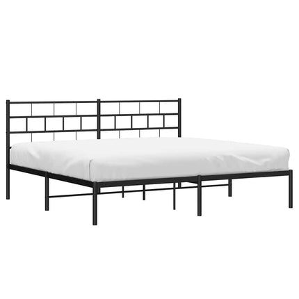sengeramme med sengegavl 183x213 cm metal sort