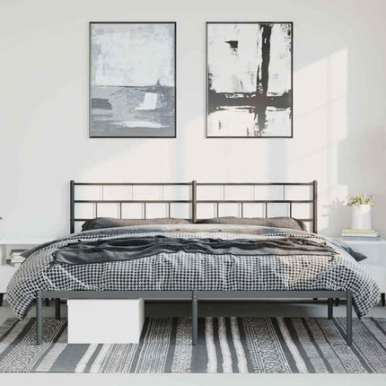 sengeramme med sengegavl 183x213 cm metal sort