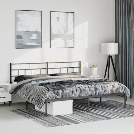 sengeramme med sengegavl 183x213 cm metal sort