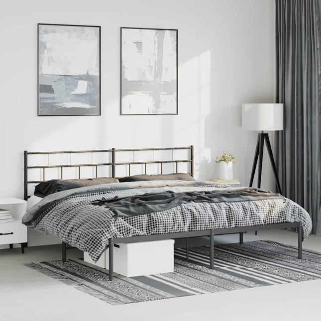 sengeramme med sengegavl 183x213 cm metal sort