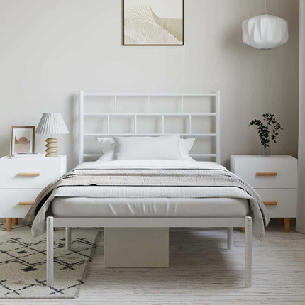 sengeramme med sengegavl 100x190 cm metal hvid