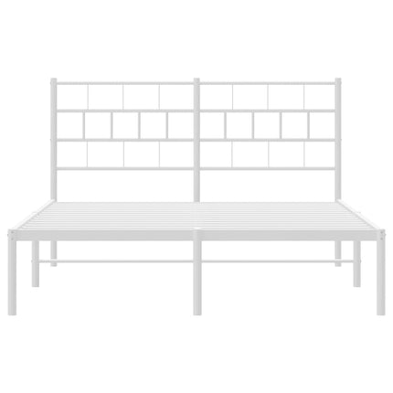 sengeramme med sengegavl 140x200 cm metal hvid