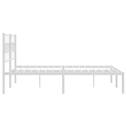 sengeramme med sengegavl 140x200 cm metal hvid