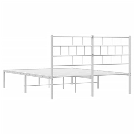 sengeramme med sengegavl 140x200 cm metal hvid