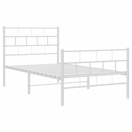 sengeramme med sengegavl og fodgærde 107x203 cm metal hvid