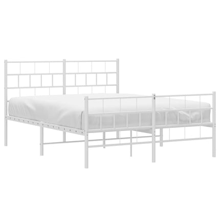 sengeramme med sengegavl og fodgærde 120x200 cm metal hvid