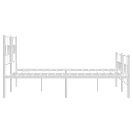 sengeramme med sengegavl og fodgærde 120x200 cm metal hvid