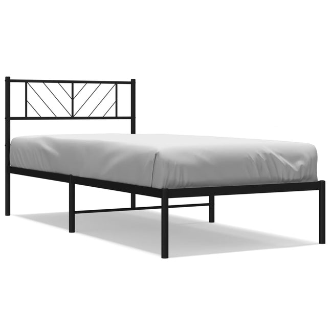 sengeramme med sengegavl 90x190 cm metal sort