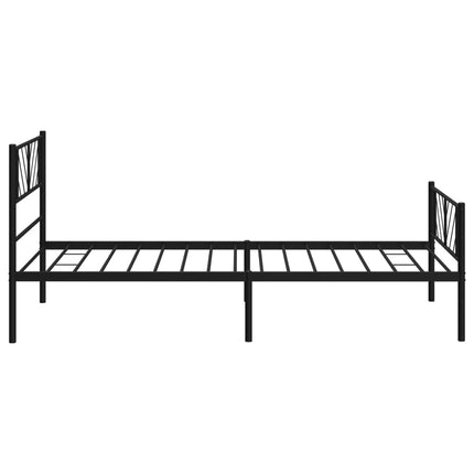 sengeramme med sengegavl og fodgærde 107x203 cm metal sort