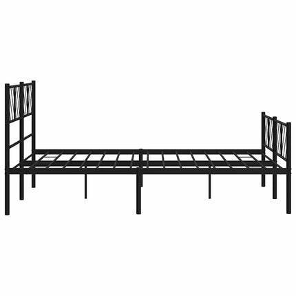 sengeramme med sengegavl og fodgærde 120x190 cm metal sort