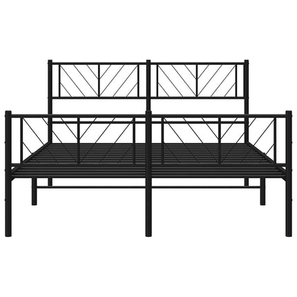 sengeramme med sengegavl og fodgærde 150x200 cm metal sort