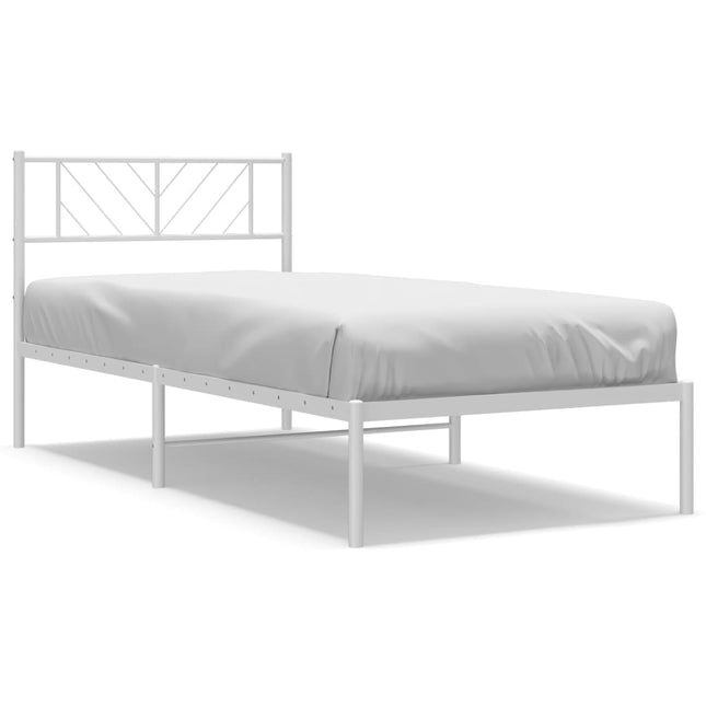 sengeramme med sengegavl 80x200 cm metal hvid