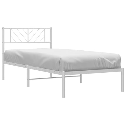 sengeramme med sengegavl 90x190 cm metal hvid