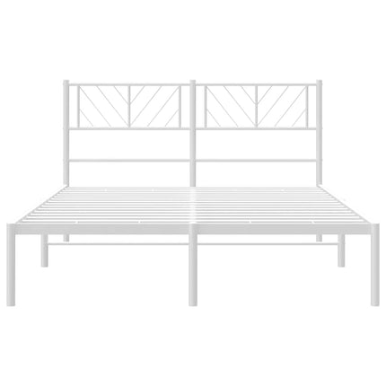 sengeramme med sengegavl 135x190 cm metal hvid