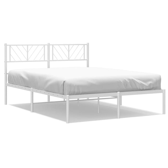 sengeramme med sengegavl 140x200 cm metal hvid