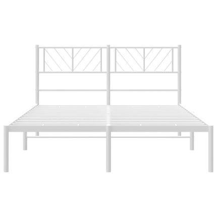 sengeramme med sengegavl 140x200 cm metal hvid