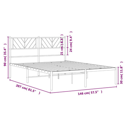 sengeramme med sengegavl 140x200 cm metal hvid