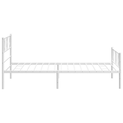 sengeramme med sengegavl og fodgærde 75x190 cm metal hvid