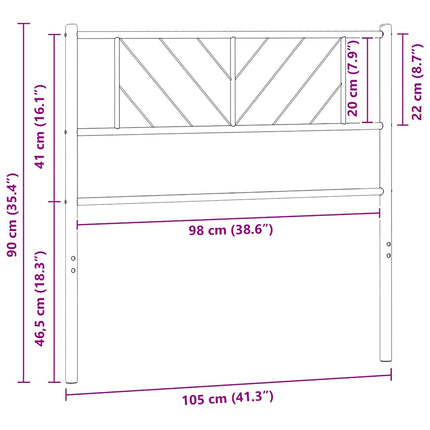 udskiftningsgavl 100 cm metal hvid