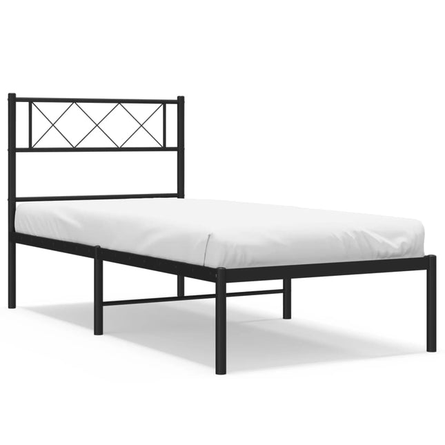 sengeramme med sengegavl 75x190 cm metal sort