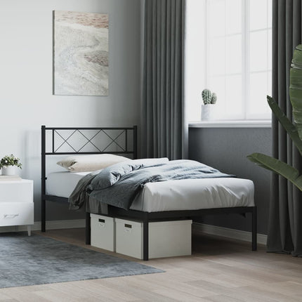 sengeramme med sengegavl 80x200 cm metal sort