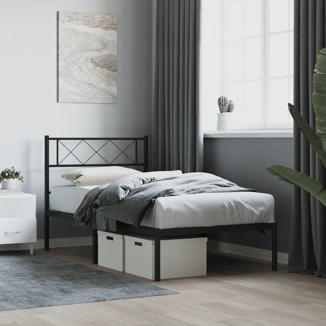 sengeramme med sengegavl 107x203 cm metal sort
