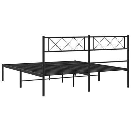 sengeramme med sengegavl 120x190 cm metal sort