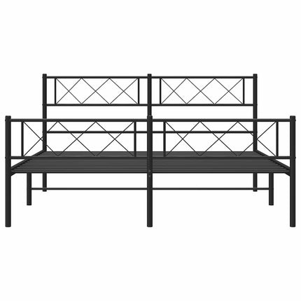sengeramme med sengegavl og fodgærde 120x190 cm metal sort