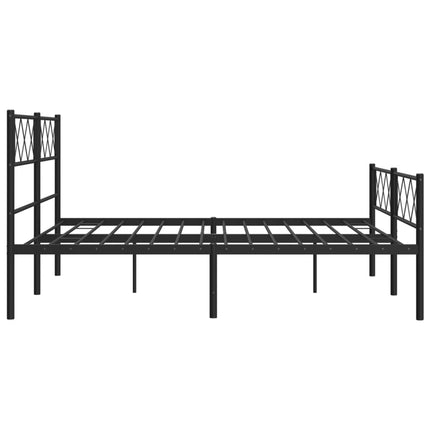 sengeramme med sengegavl og fodgærde 140x200 cm metal sort