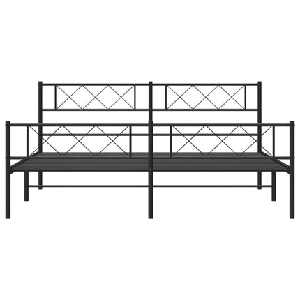 sengeramme uden madras med fodgærde 180x200 cm sort