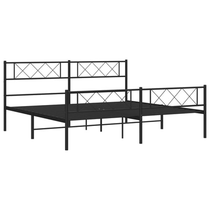 sengeramme uden madras med fodgærde 180x200 cm sort