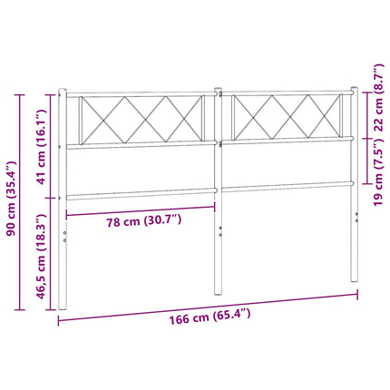 udskiftningsgavl 160 cm metal sort