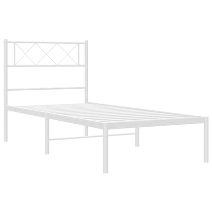 sengeramme med sengegavl 90x190 cm metal hvid