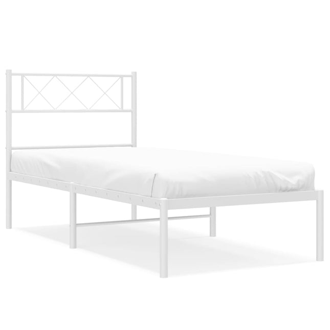 sengeramme med sengegavl 107x203 cm metal hvid